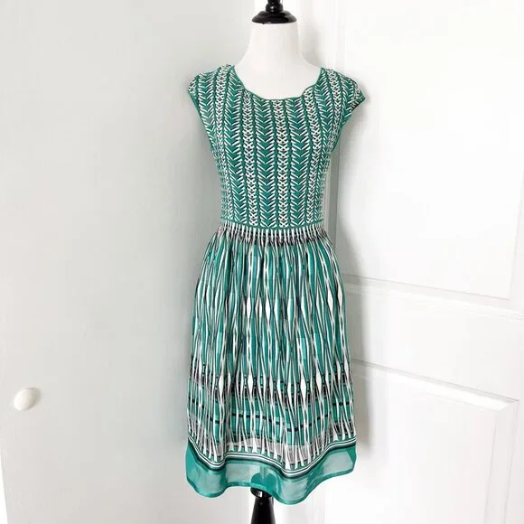 Max Studio Dresses Max Studio Green Plisse Pleated Dress